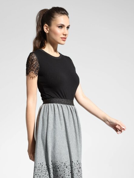 CONTE LBD 1034 Фактурный боди-топ из вискозы премиального качества с кружевом Conte elegant оптом