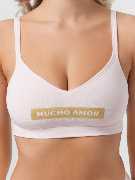 Бюстье женское розовое с надписью &quot;Mucho amor&quot; 512440 Mark Formelle оптом