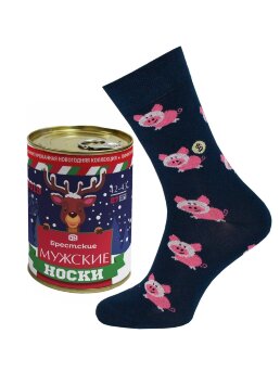 Брестские Носки мужские В БАНКЕ 2128В CLASSIC (Новый год) 152