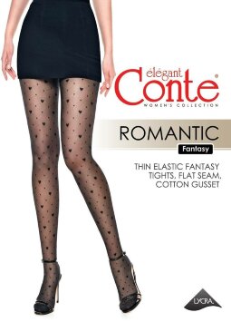CONTE ROMANTIC Колготки женские в точку и сердечки ROMANTIC