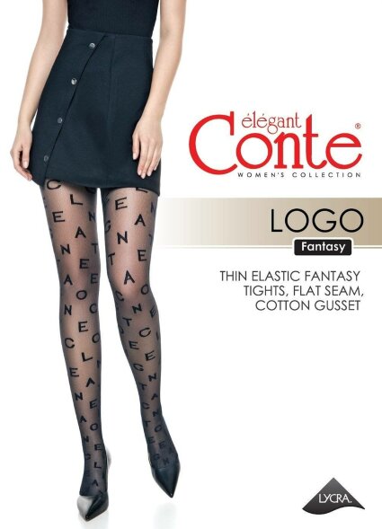 CONTE LOGO Колготки женские с графическим рисунком LOGO Conte elegant оптом