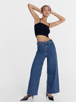 Брюки женские джинсовые wide leg синие 2024-DTW905-1
