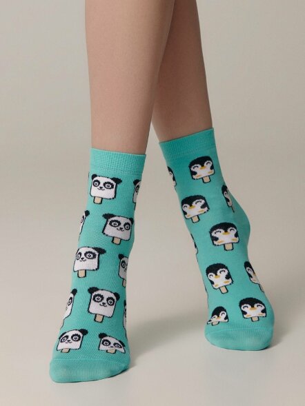 CONTE Хлопковые носки HAPPY c рисунками &quot;panda &amp; penguin&quot; 372 Conte elegant оптом