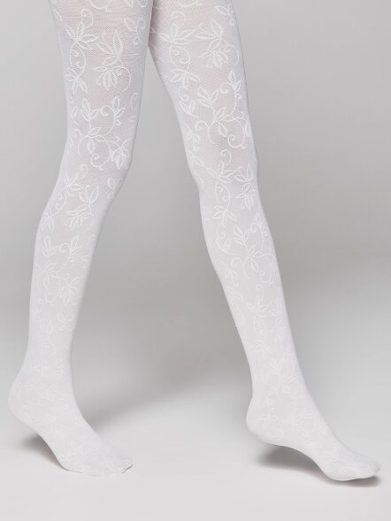 CONTE KETTY Эластичные колготки с ажурным цветочным рисунком Conte elegant оптом