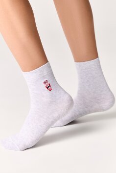 Conte-kids TIP-TOP Однотонные хлопковые носки с вышивкой 513
