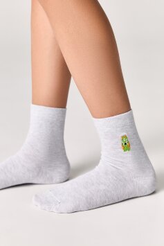 Conte-kids TIP-TOP Однотонные хлопковые носки с вышивкой 516