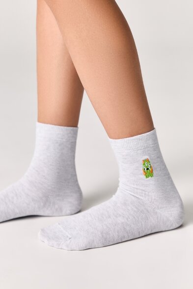 Conte-kids TIP-TOP Однотонные хлопковые носки с вышивкой 516 CONTE-KIDS оптом